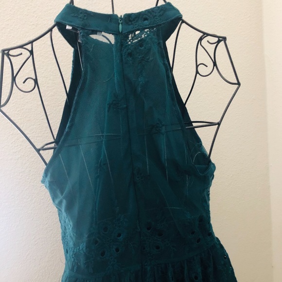 Lace Maxi Dress-Dark Green - Picture 5 of 6